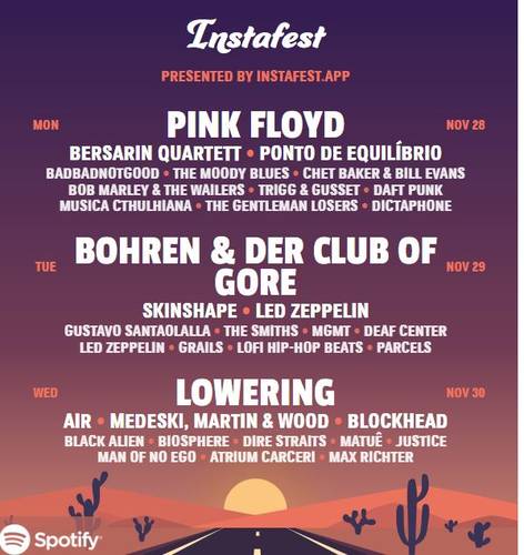 O Instafest escolherá os seus artistas favoritos do Spotify.