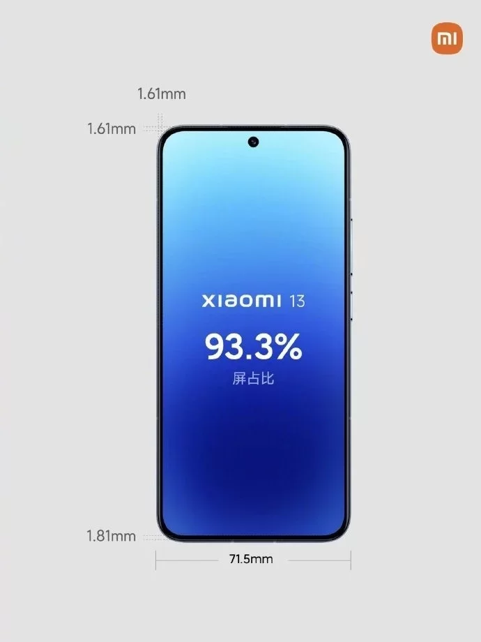 Xiaomi 13 terá bordas mais finas e tela mais larga que o Xiaomi 12.