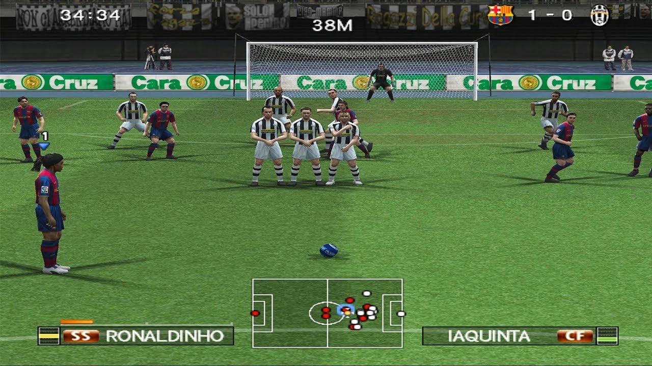 Representações dos jogos (a) Actua Soccer ® (1995) e (b) Pro Evolution