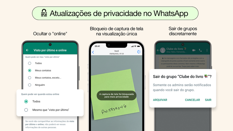 Algumas das atualizações de privacidade anunciadas recentemente