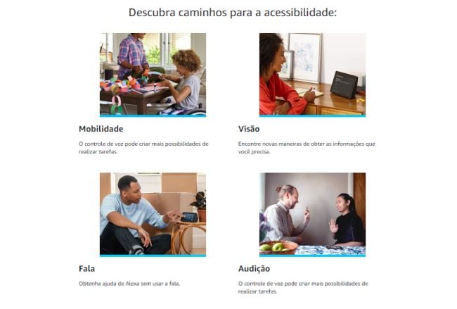 O site especial ensina como ativar os recursos de acessibilidade da Alexa.