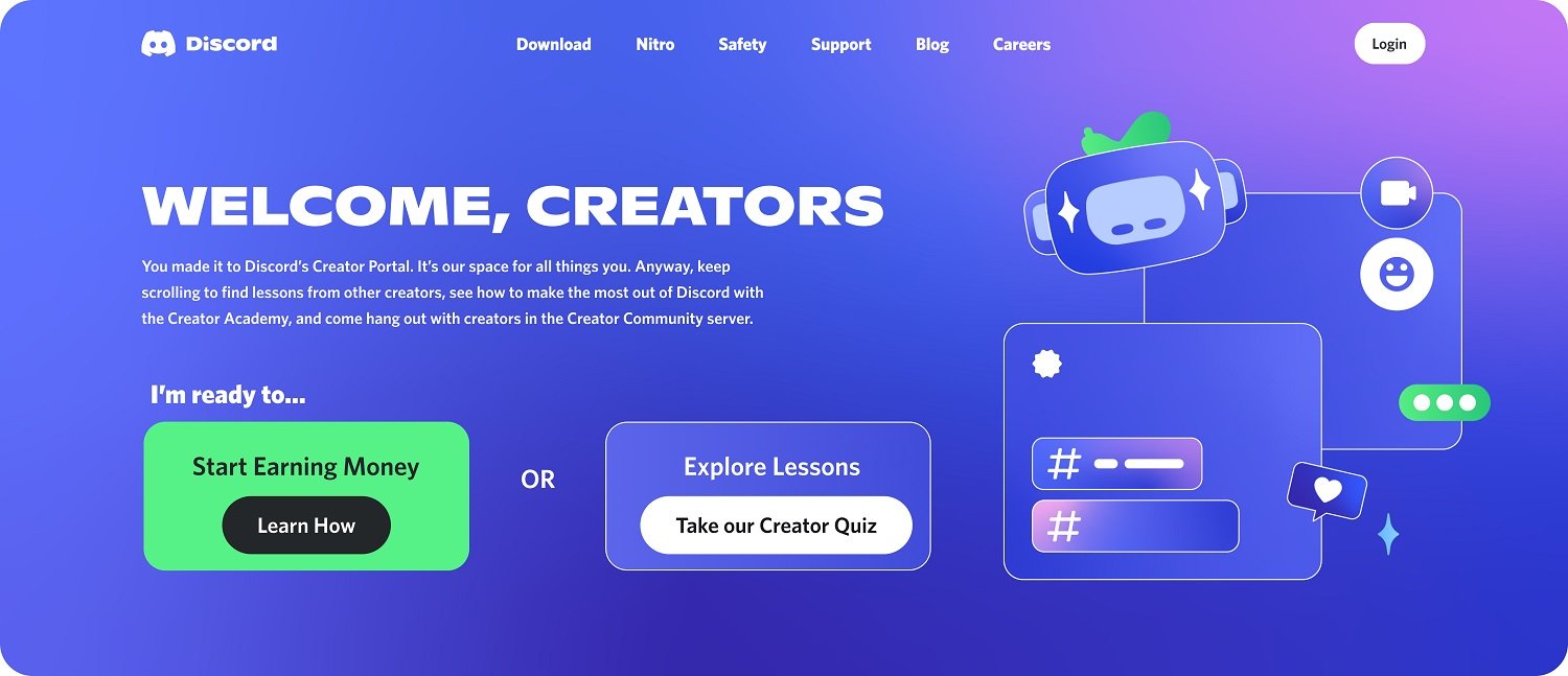 O Discord também criou uma página oficial para ajudar os criadores.