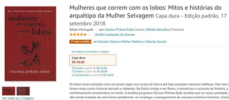 Na página do produto você verá as opções Usados