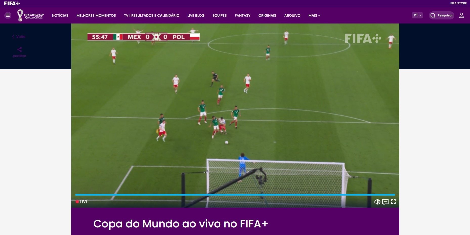 FIFA+ transmite jogos da Copa 2022 ao vivo e de graça; assista - TecMundo