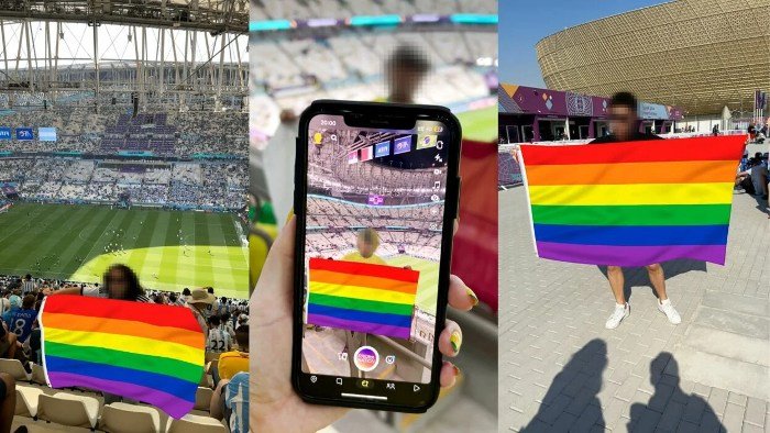 O filtro transformar qualquer bandeira ou tecido na bandeira do orgulho LGBT+.