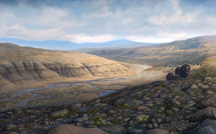 Ilustração da formação Kap Kobenhavn, na Groenlândia, local onde foi encontrado o DNA ambiental mais antigo do mundo