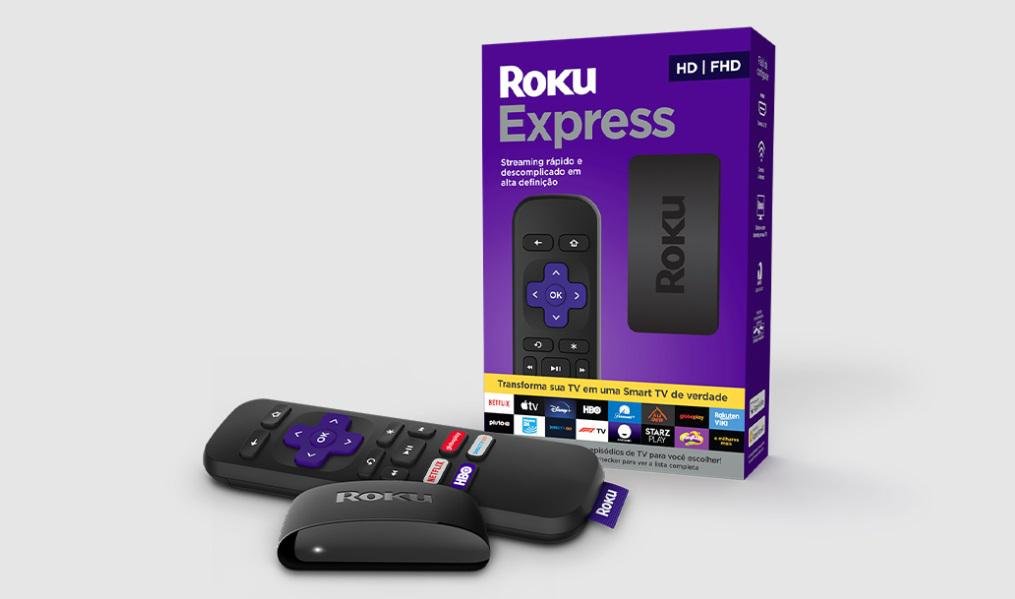 O Roku Express entrega possibilidades semelhantes ao Fire Stick TV, da Amazon, e ao Mi TV Stick, da Xiaomi.
