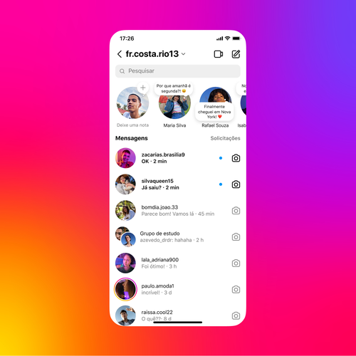 Notas na DM Instagram