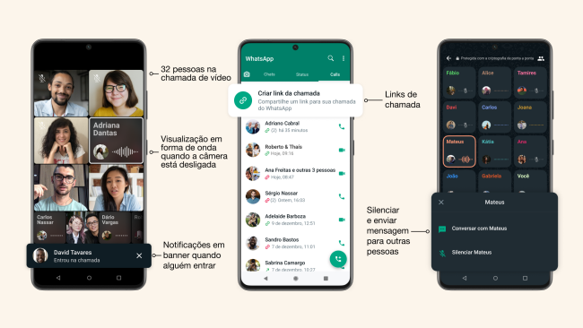 Principais novidades nas chamadas do WhatsApp este ano.