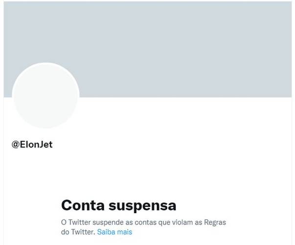 A conta @ElonJet permanece suspensa.