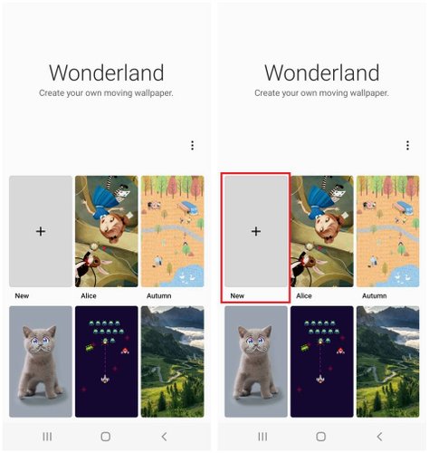 Explore as opções do módulo"Wonderland" para criar o seu próprio wallpaper personalizado