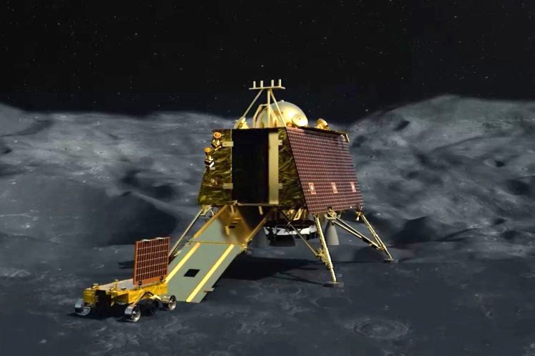 Representação artística da sonda Chandraayan 3 da ISRO.