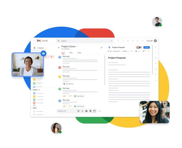 Interface do Google Workspace