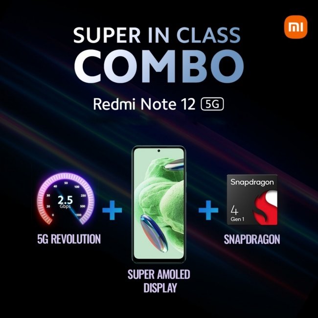 O Redmi Note 12 5G padrão é o modelo mais acessível da linha.