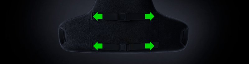 Sistema de fixação da almofada sonora da Razer.