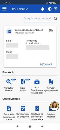 Home do Meu INSS, que conta com mais de 90 serviços