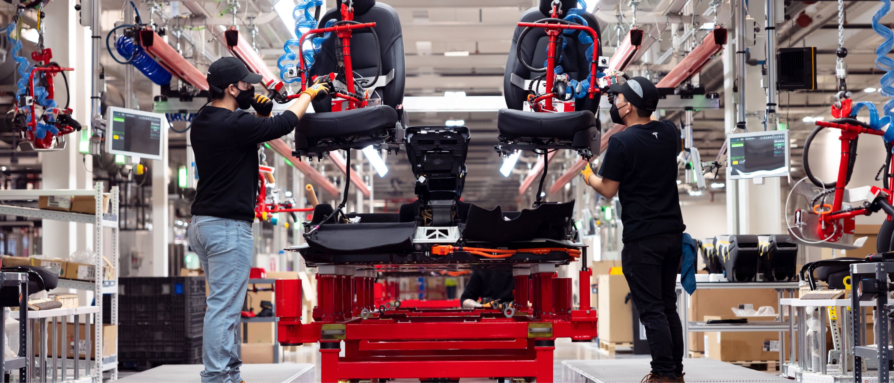 Veículos como o Tesla Model Y e o Cybertruck são fabricados na Gigafactory Texas.