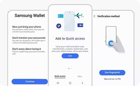 É possível configurar a carteira da Samsung e adicionar os cartões em poucos passos.