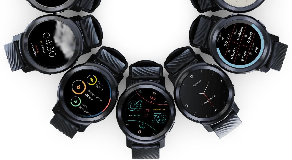O Moto Watch 100 traz um design muito comum entre os relógios esportivos.