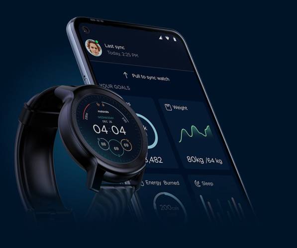 Os usuários podem acompanhar os dados de saúdo pelo app Moto Watch.