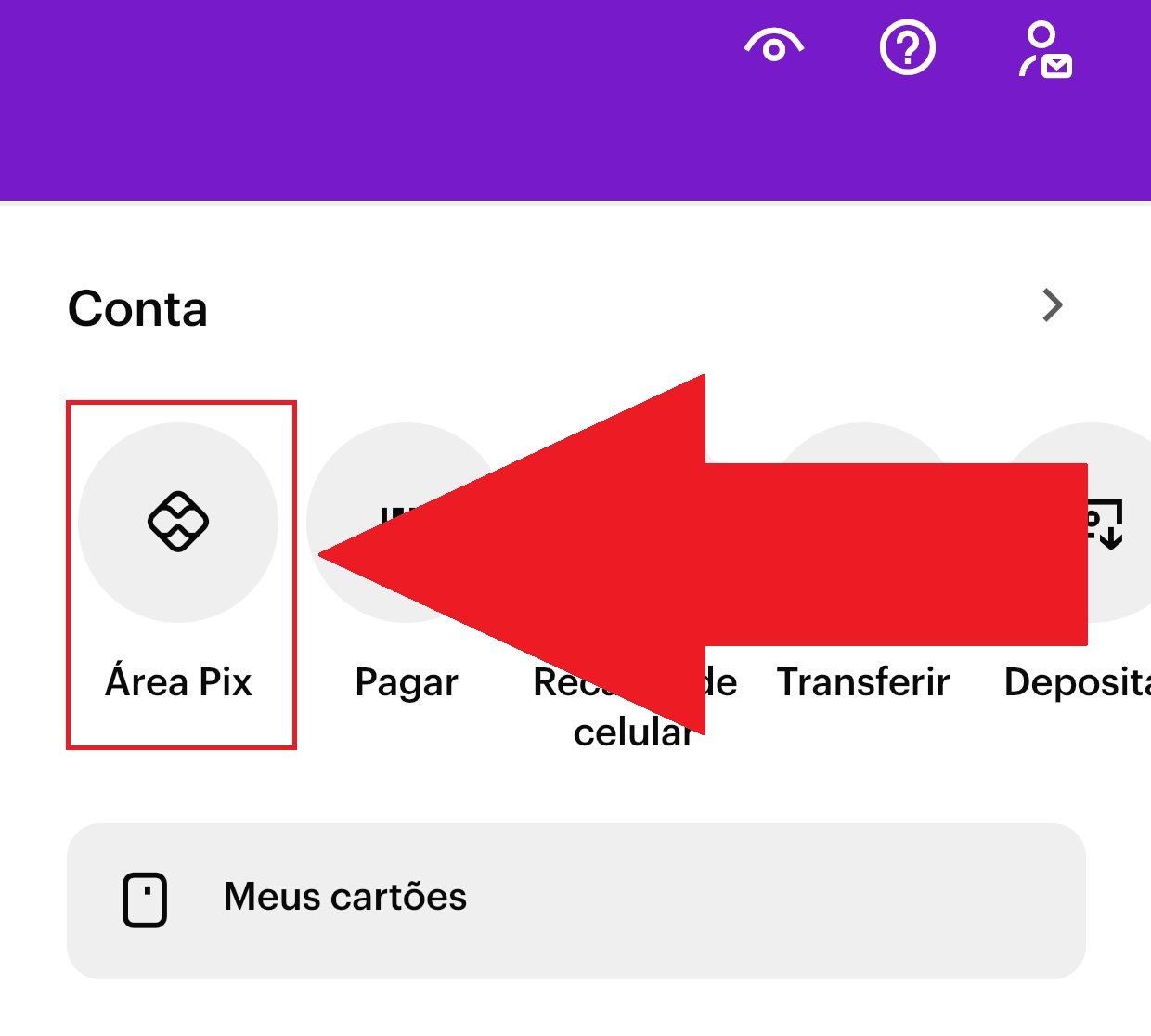 Embora no Nubank a opção "PIX" esteja na tela principal, em outros aplicativos de banco é preciso acessar outras opções para encontrá-la