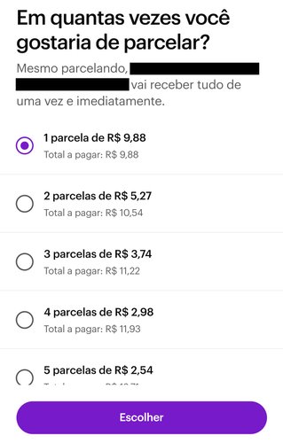 Perceba que, à medida que as parcelas aumenta, o valor total recebe um reajuste