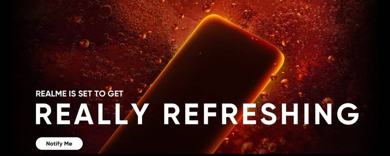 Arte promocional da Realme remete às cores usadas pela Coca-Cola.