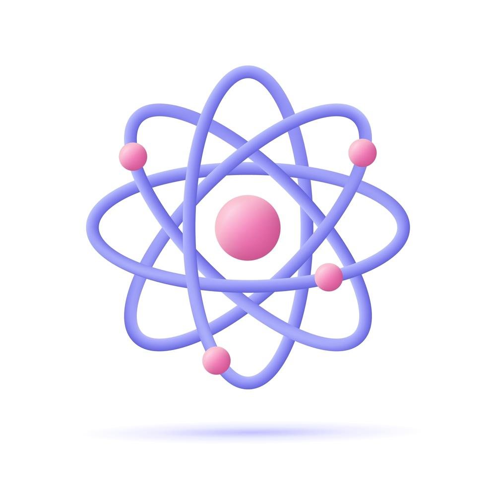 Representação didática de um átomo
