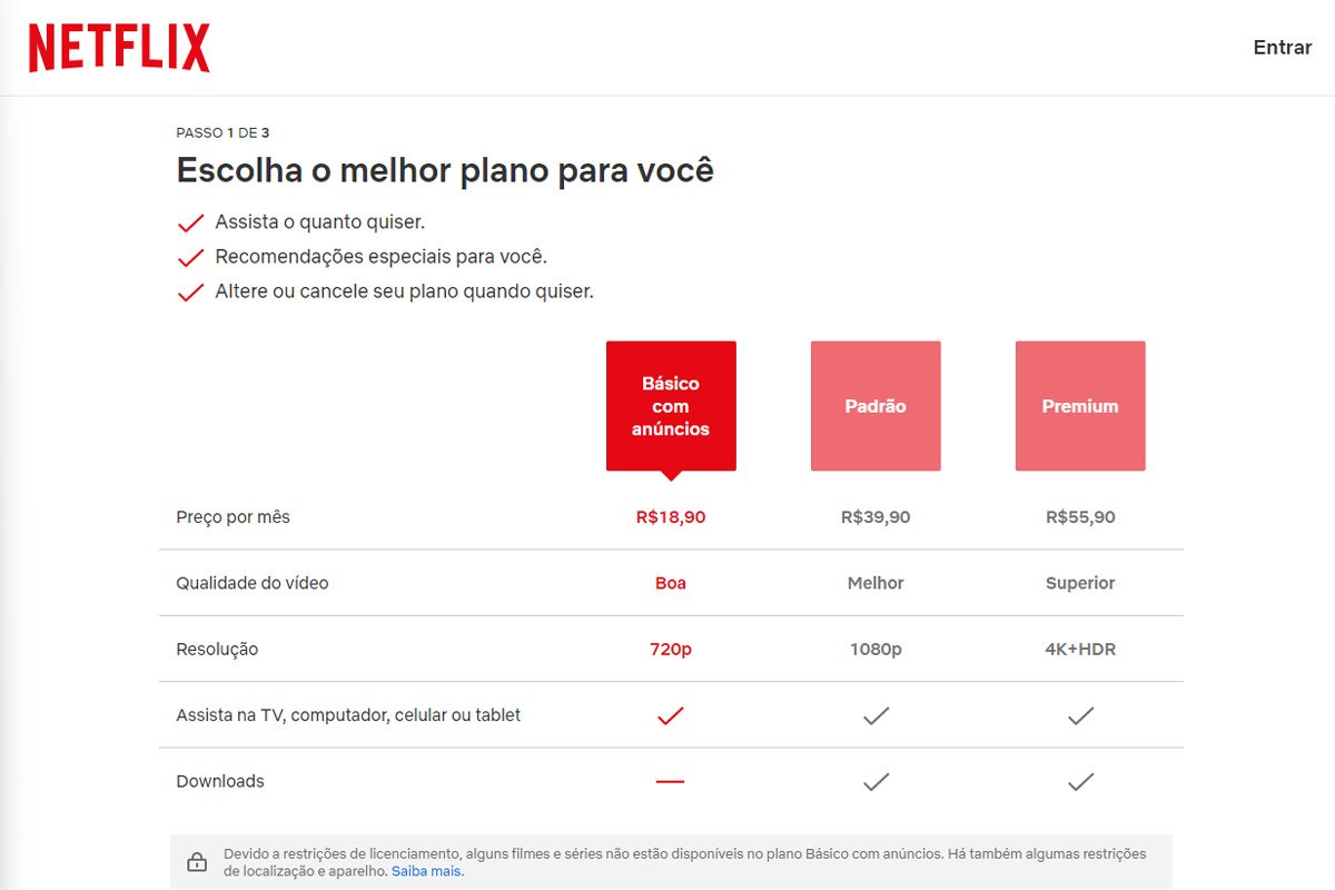 Netflix cancela plano básico de R$ 25,90 no Brasil