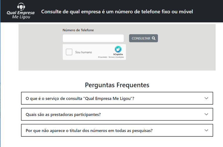 Site ajuda a identificar qual empresa fica ligando.