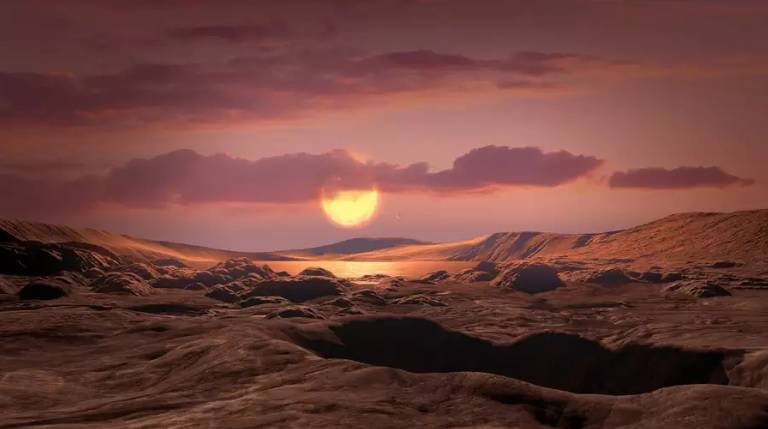 Ilustração do Wolf 1069 b, exoplaneta localizado a 31 anos-luz da Terra que pode abrigar vida