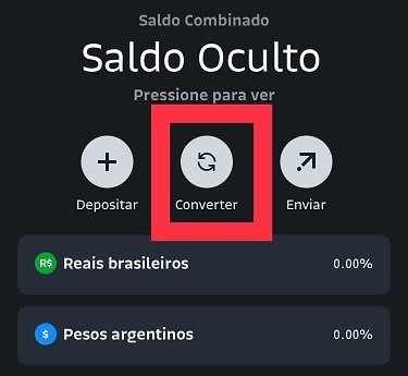 O conversor da Bitso calcula o valor do saldo em reais para Bitcoin ou vice-versa