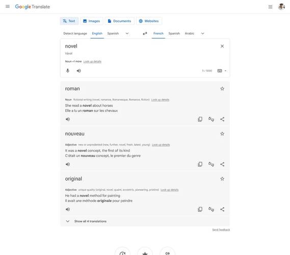 A tradução agora vai oferecer contexto para uma melhor interpretação.