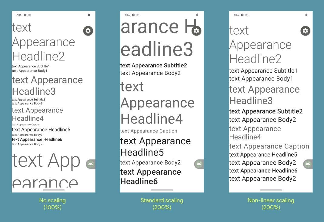 Escalonamento não-linear de fontes no Android 14