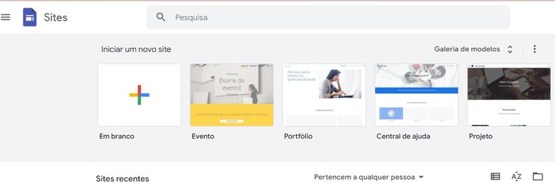 O Google sites é uma ferramenta gratuita que pode ser usada para criar um site de venda