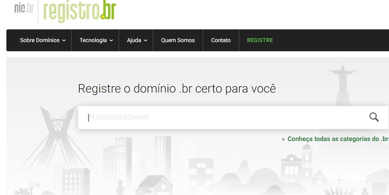 Você pode comprar um domínio para o site de vendas no Registro.br