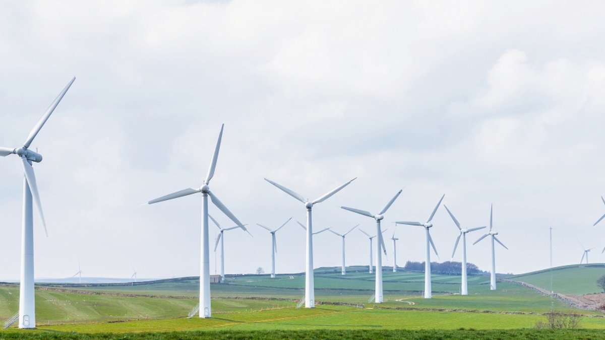 Energia eólica de energia renovável com moinhos de vento