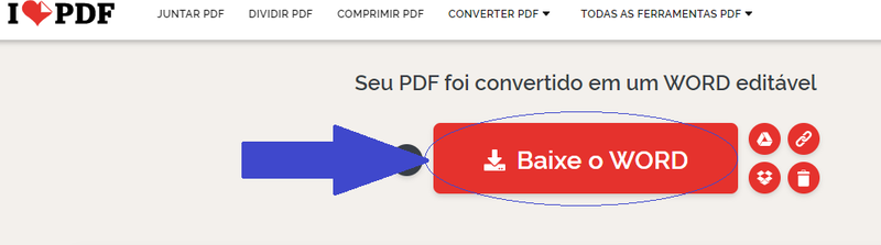 Baixe o arquivo Word convertido para o seu computador