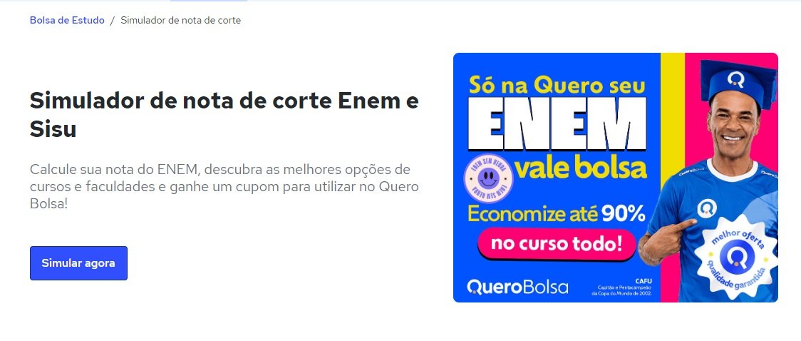 Simule sua nota no SISU no simulador do Quero Bolsa