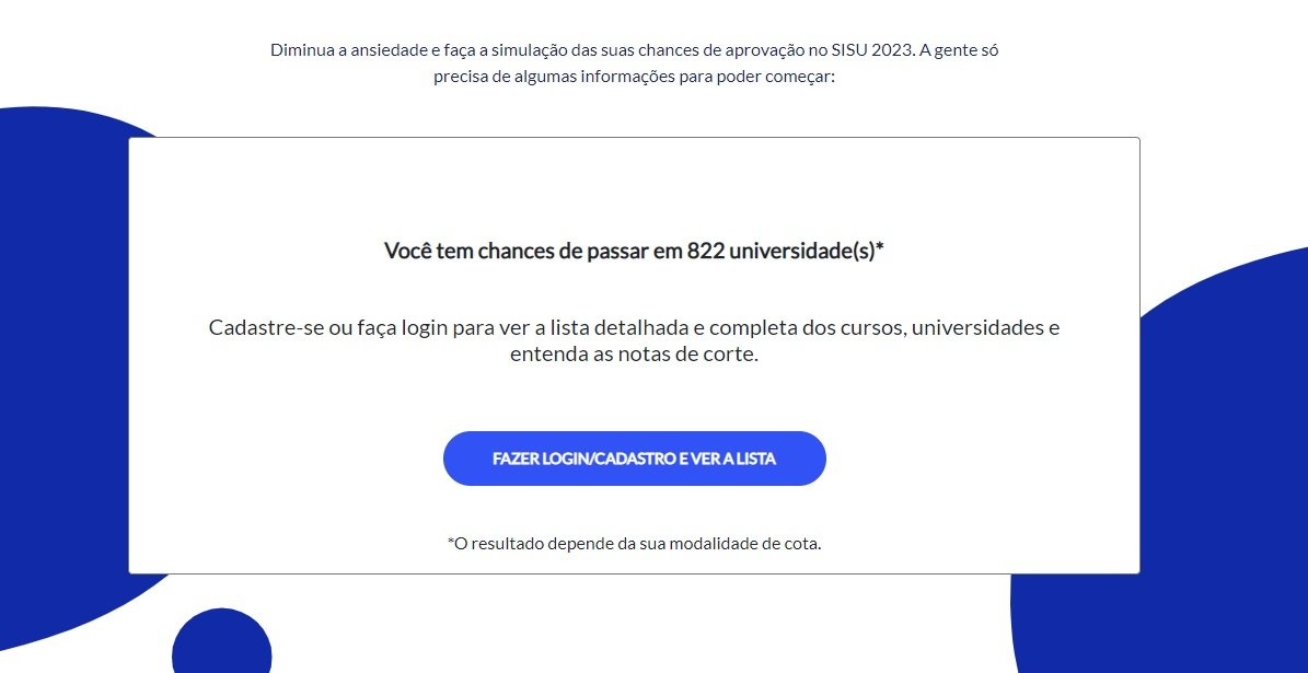 Simulador SISU: Descomplica, Geekie Games, Nota de Corte – No Poder