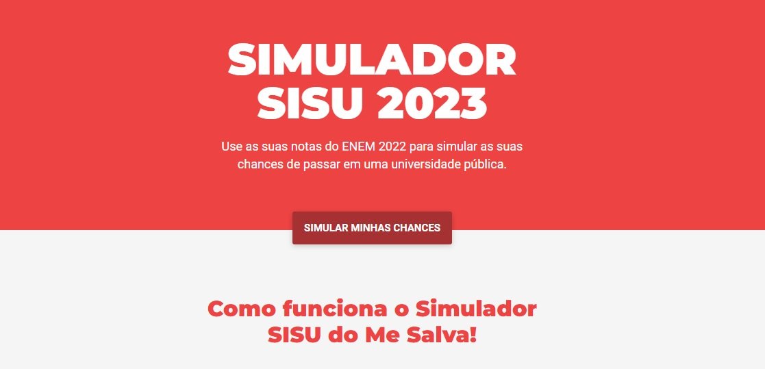 SIMULADOR SISU COM NOTA DO ENEM 2022: confira site que simula SISU 2023