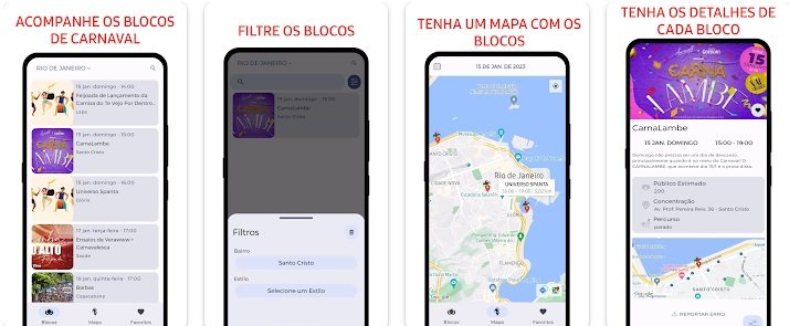 Blocos de Carnaval - SP e RJ 2023 é o aplicativo ideal para quem vai passar a folia nas duas cidades