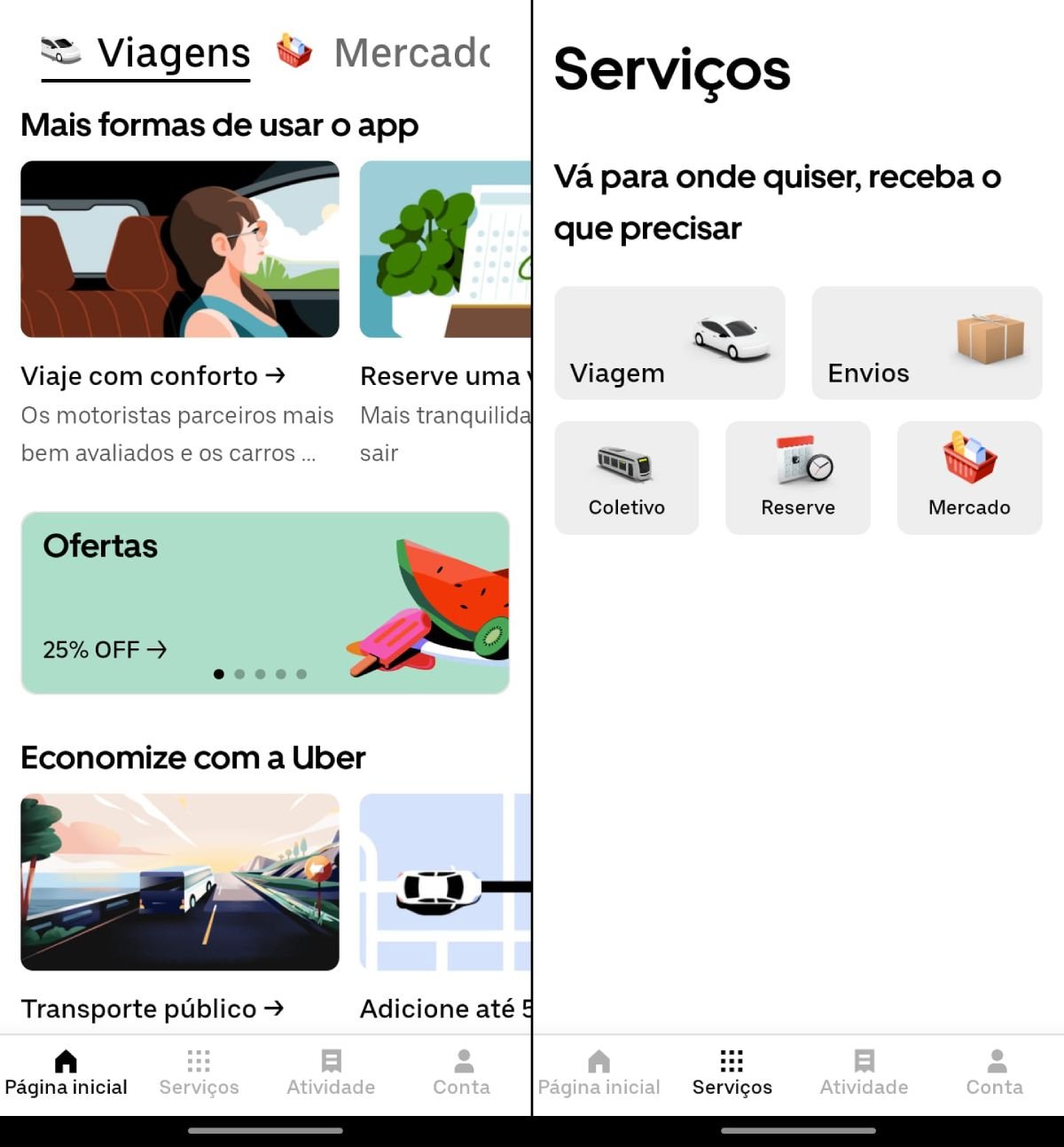 Nova interface do Uber já aparece para alguns usuários brasileiros.