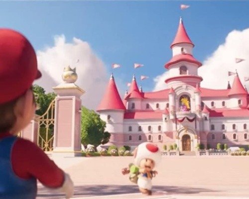 O castelo de Peach está presente na animação