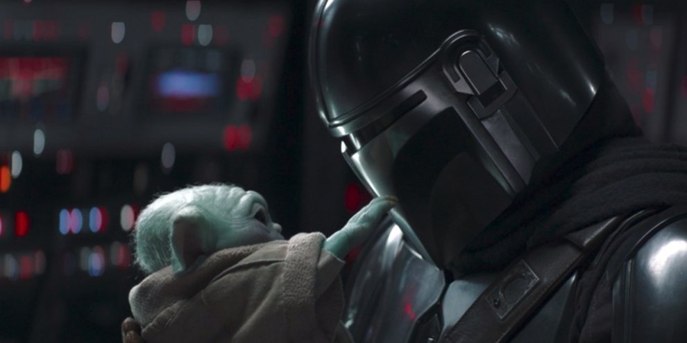 Baby Yoda e o Mandaloriano. (Fonte: Disney/Divulgação)