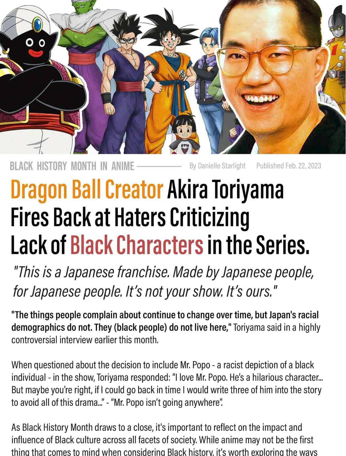 Dragon Ball: criador é 'cancelado' após fake news sobre racismo