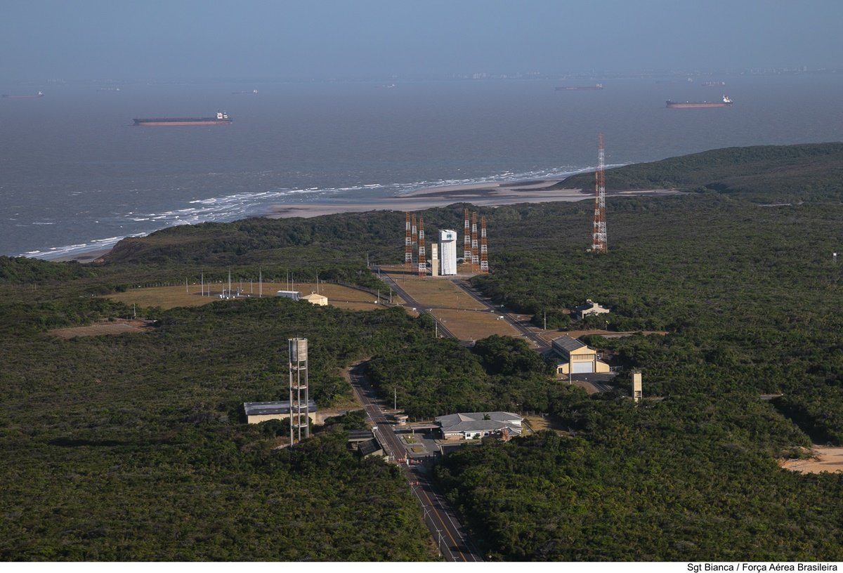 Vista aérea do Centro de Lançamento de Alcântara, localizado no Maranhão