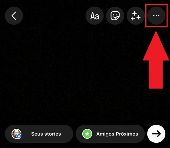 O ícone com três pontinhos fica na parte superior da tela do Instagram