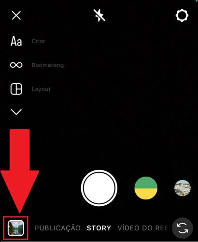 Aperta na opção para adicionar uma imagem na postagem