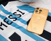 Messi presenteia jogadores da Argentina com iPhone 14 Pro de ouro